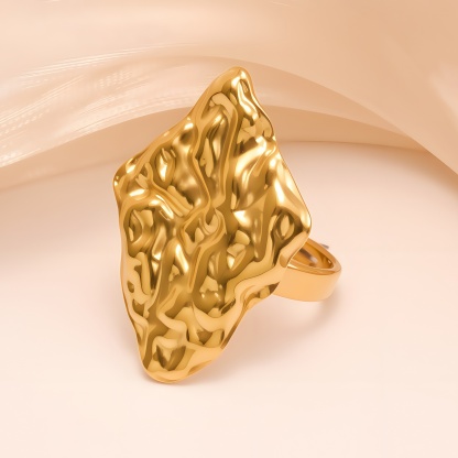 Abstract Style Flowing Shaped Stainless Steel Women's Ring丨G005250-JinBaoJewerly