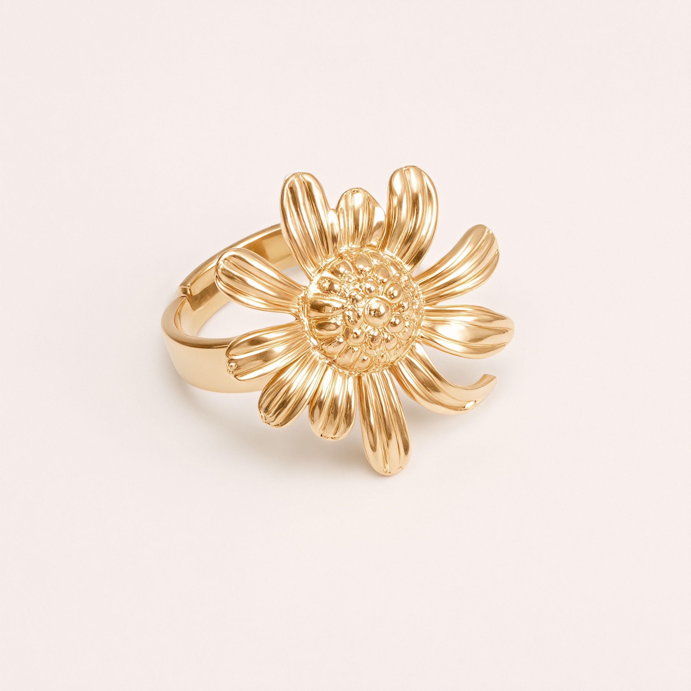 Stainless Steel Daisy Ring, Adjustable Opening, Niche Design, Fashionable Jewelry for Women | G005536-JinBaoJewerly