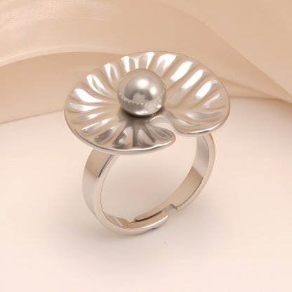 Irregular Style Wavy Pattern Stainless Steel Women's Ring丨G005756-JinBaoJewerly