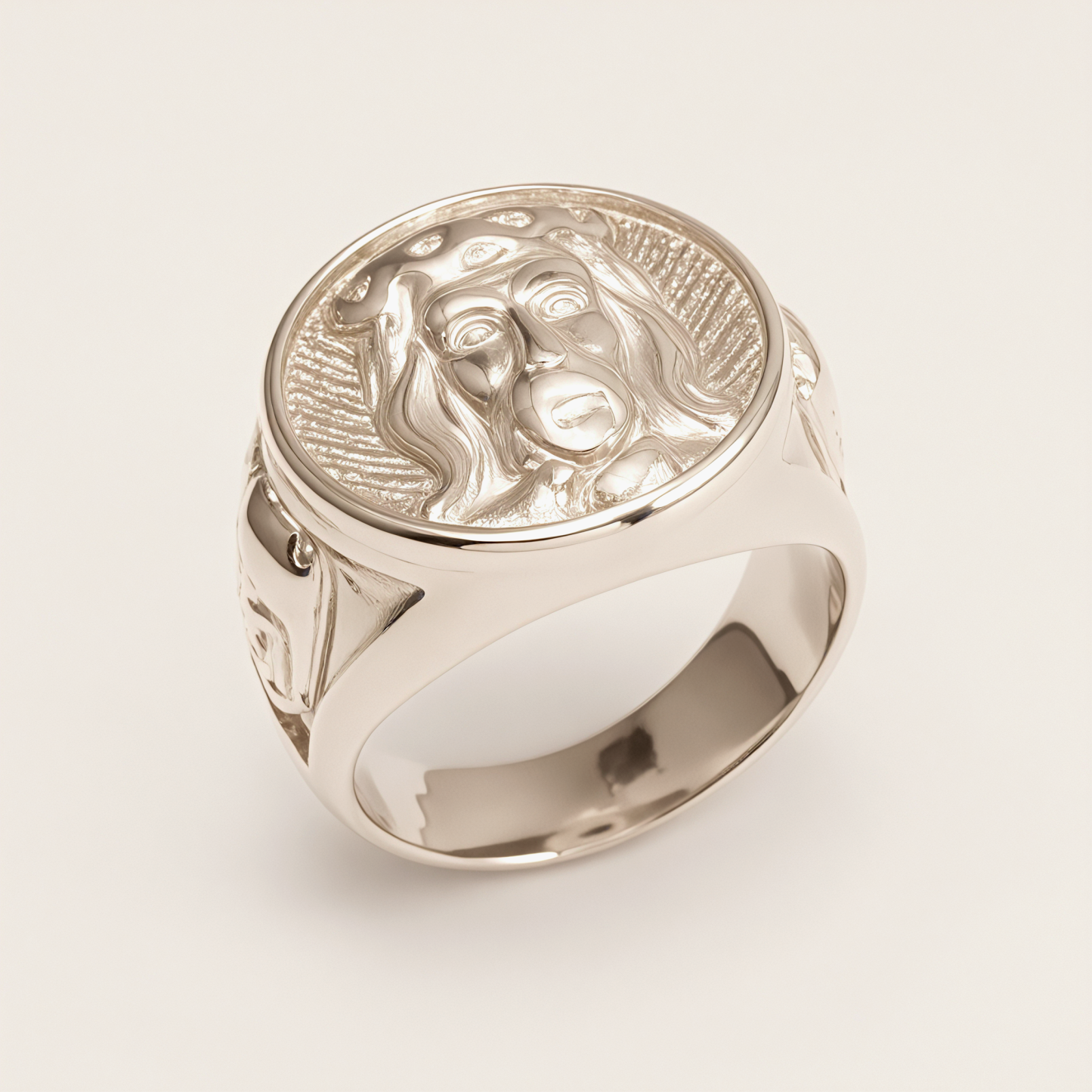 Vintage Portrait - Engraved Rings, Gold & Silver Unisex Statement Jewelry | G00620-JinBaoJewerly