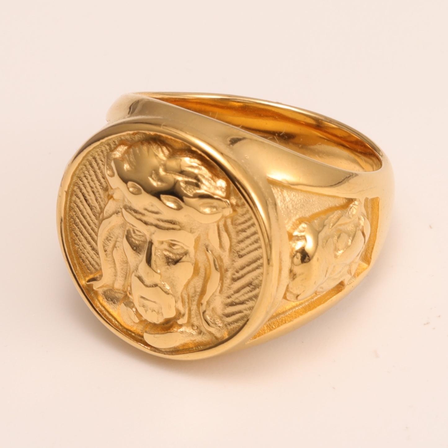 Vintage Portrait - Engraved Rings, Gold & Silver Unisex Statement Jewelry | G00620-JinBaoJewerly