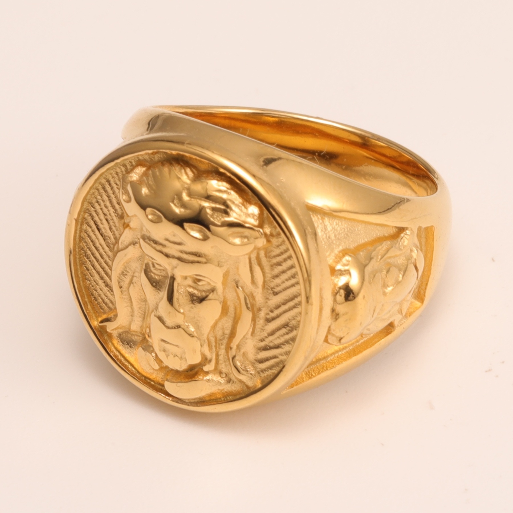 Vintage Portrait - Engraved Rings, Gold & Silver Unisex Statement Jewelry | G00620-JinBaoJewerly