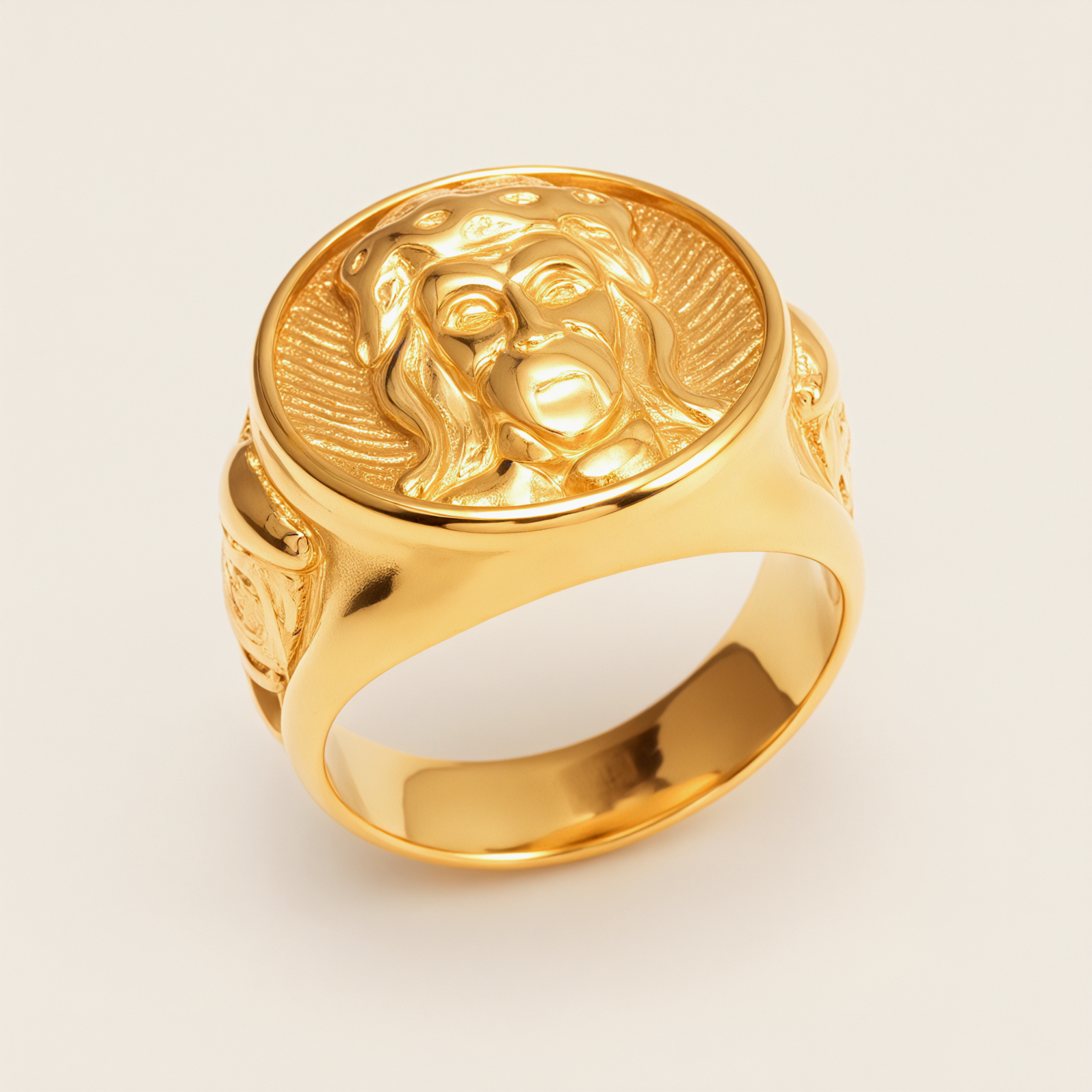 Vintage Portrait - Engraved Rings, Gold & Silver Unisex Statement Jewelry | G00620-JinBaoJewerly