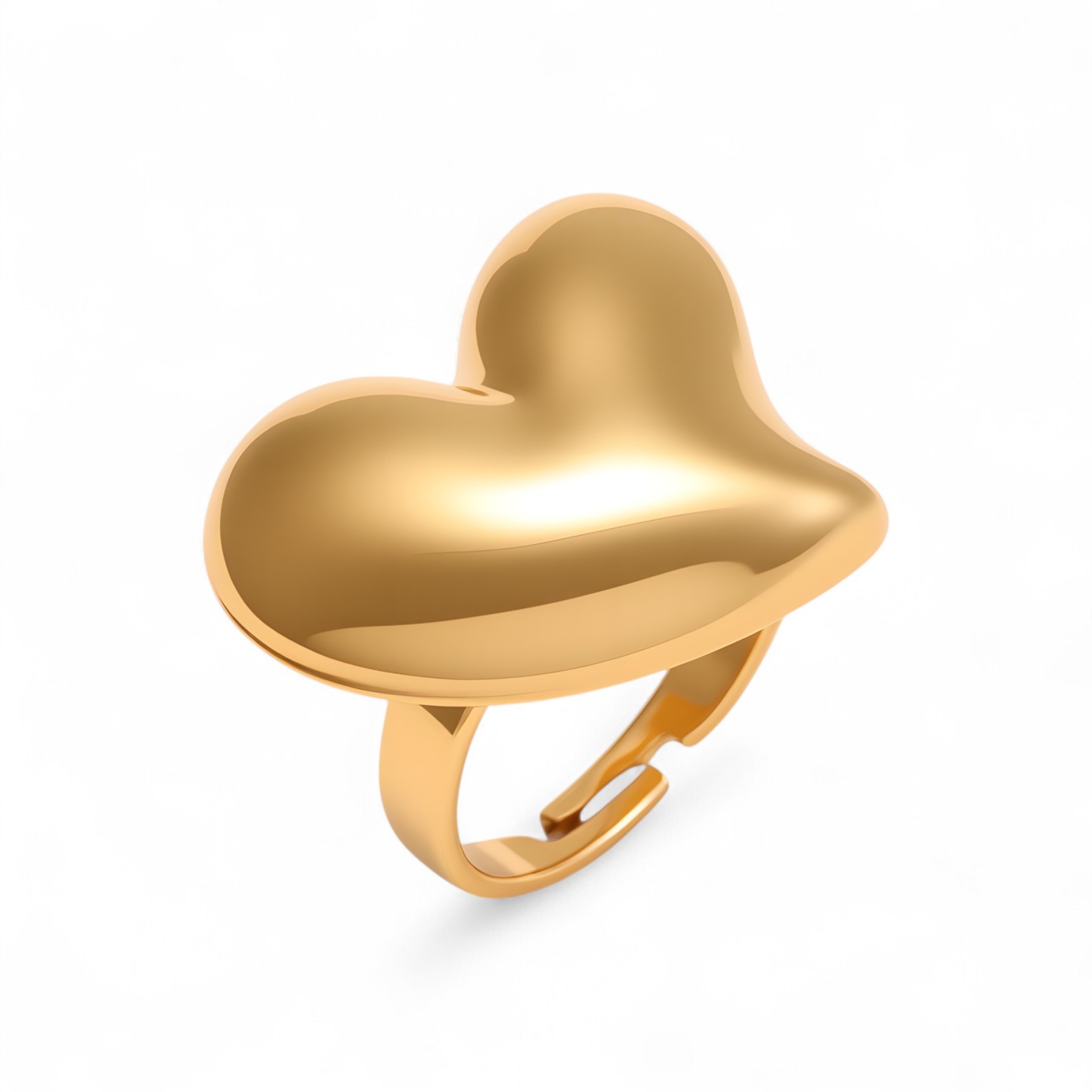 Simple Heart - Shaped Gold Ring, Open - ended Stylish Ring for Women  | G006221J-JinBaoJewerly
