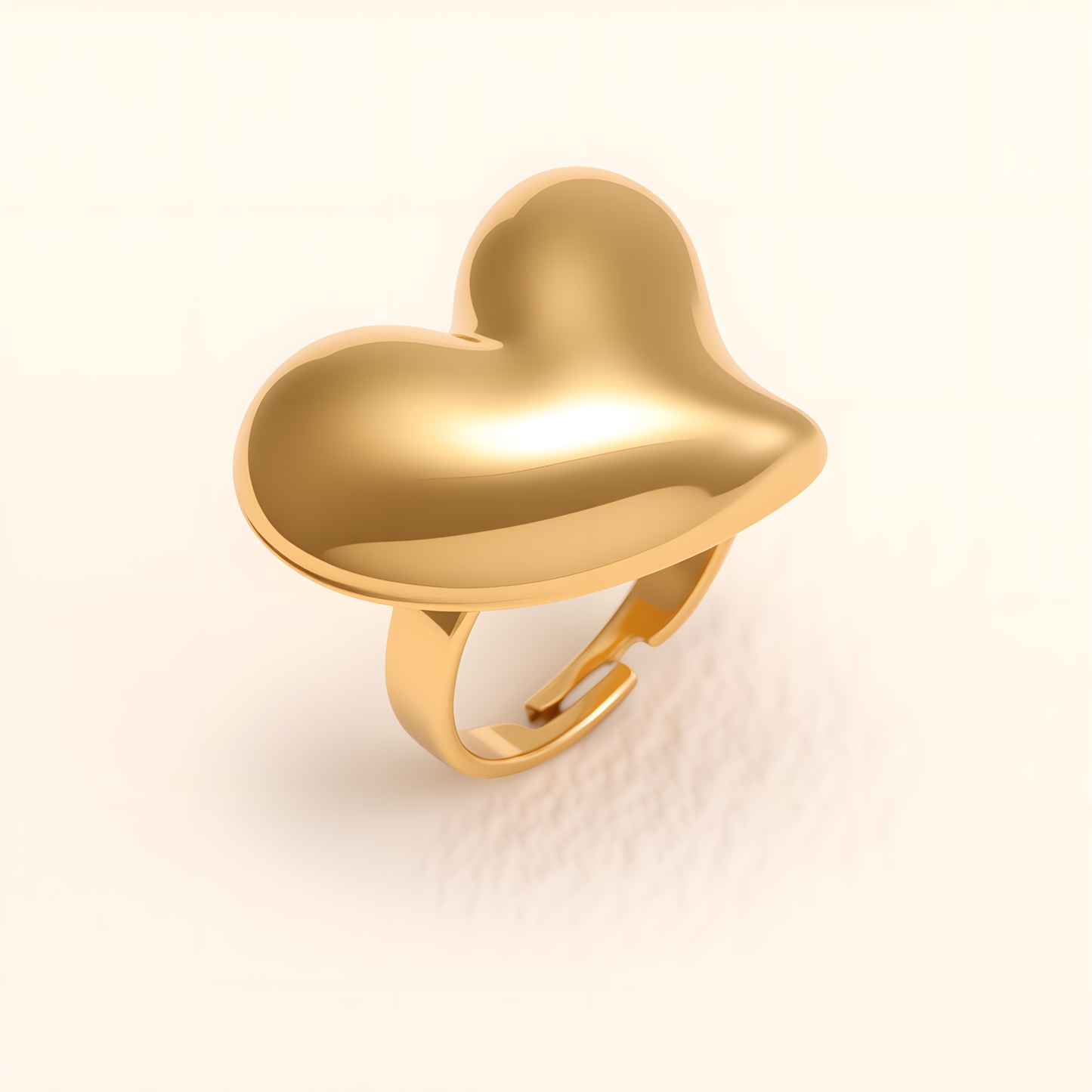 Simple Heart - Shaped Gold Ring, Open - ended Stylish Ring for Women  | G006221J-JinBaoJewerly