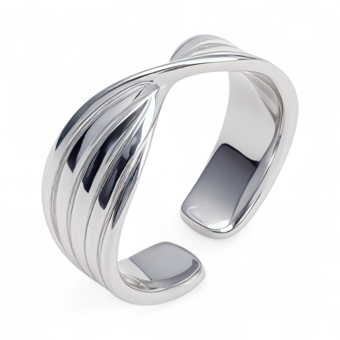Stainless Steel Open - Twist Ring, Simple and Stylish Versatile Finger Ring | G00693-JinBaoJewerly