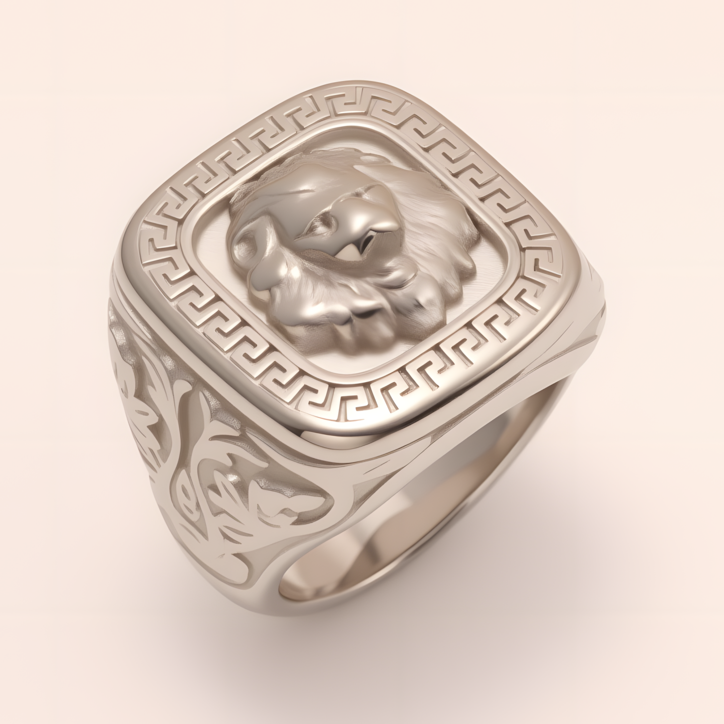 Vintage Lion Head Square Stainless Steel Ring Unique Design | G00771-JinBaoJewerly