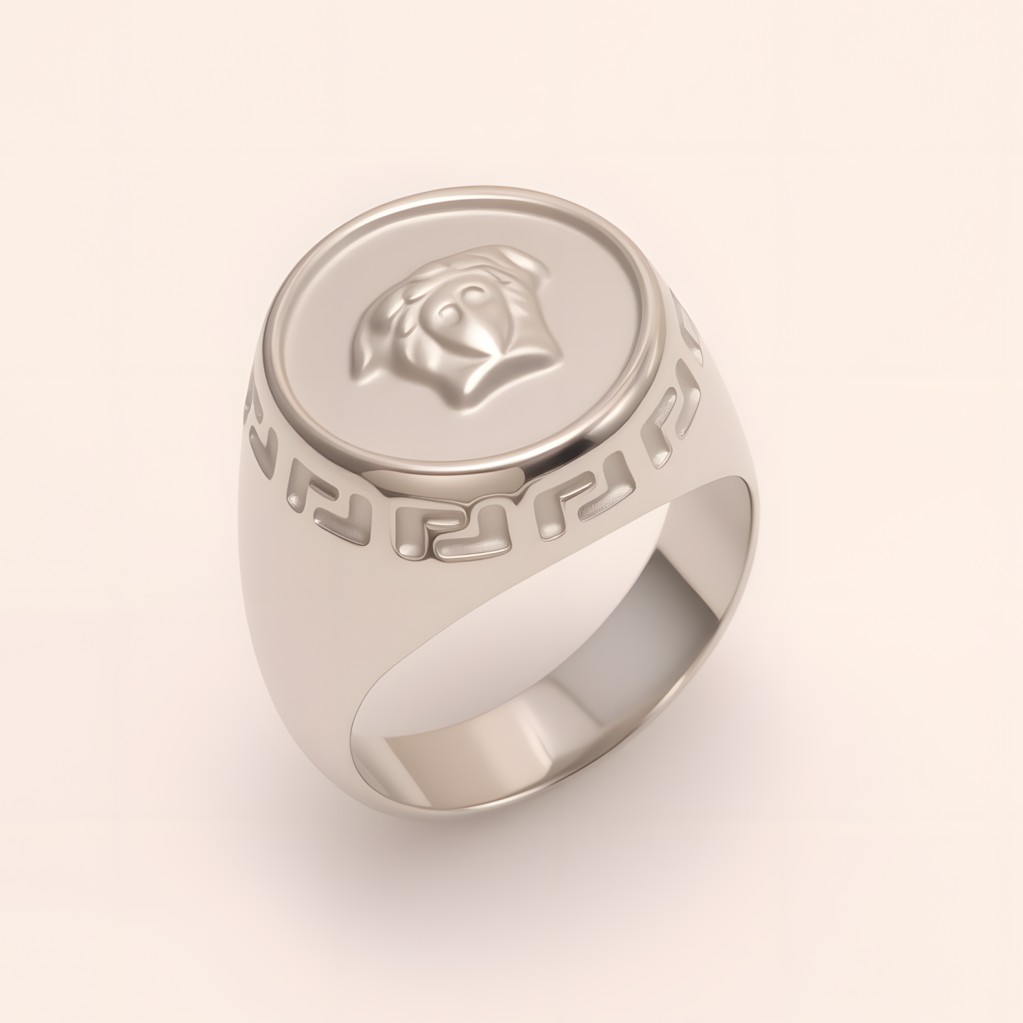 Geometric - decorated Lion - head Stainless Steel Ring - Personalized Jewelry for Men | G00886-JinBaoJewerly