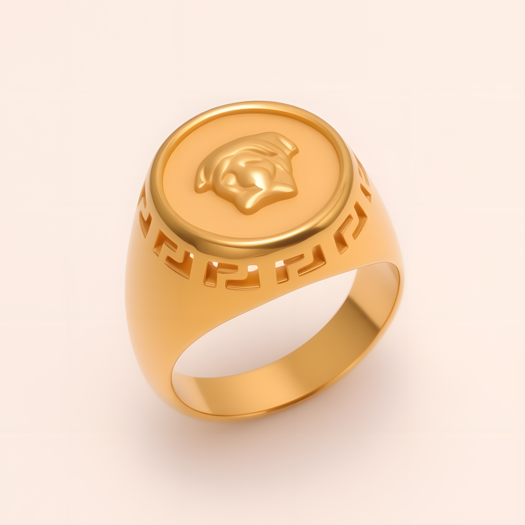 Geometric - decorated Lion - head Stainless Steel Ring - Personalized Jewelry for Men | G00886-JinBaoJewerly