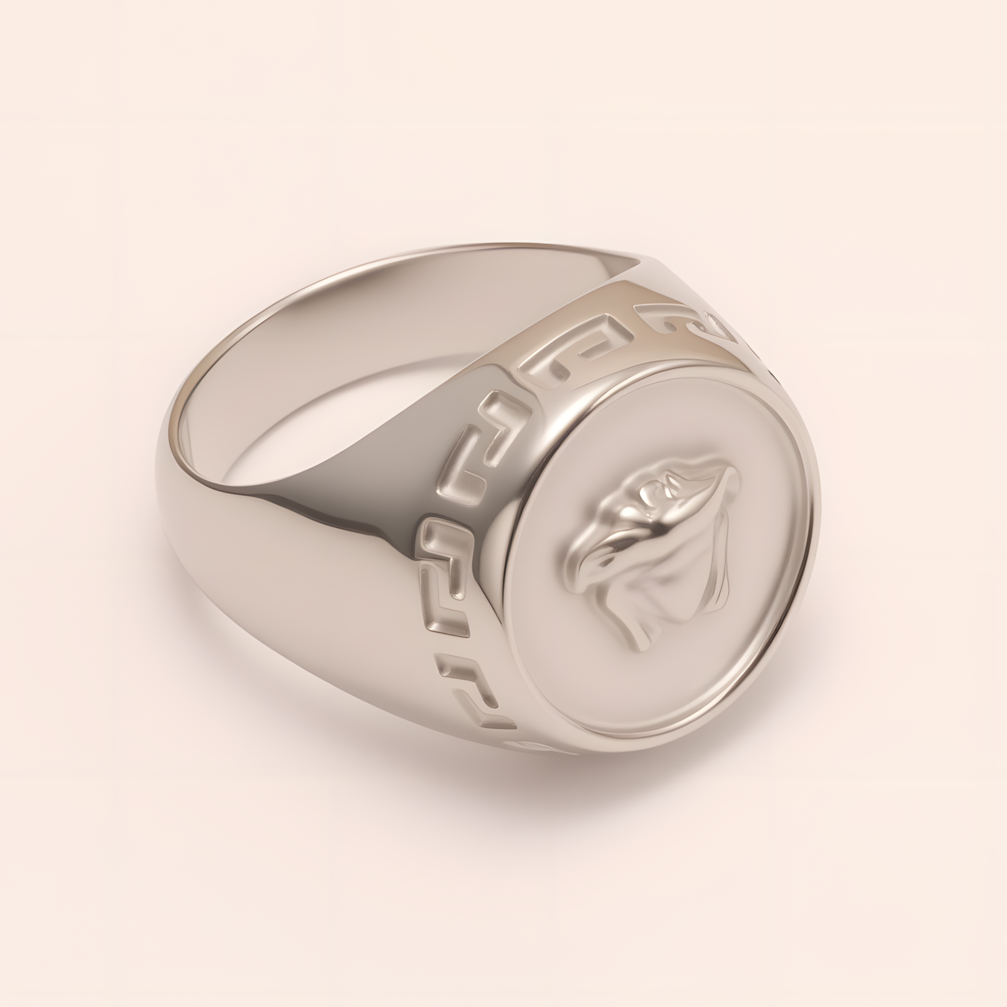 Geometric - decorated Lion - head Stainless Steel Ring - Personalized Jewelry for Men | G00886-JinBaoJewerly