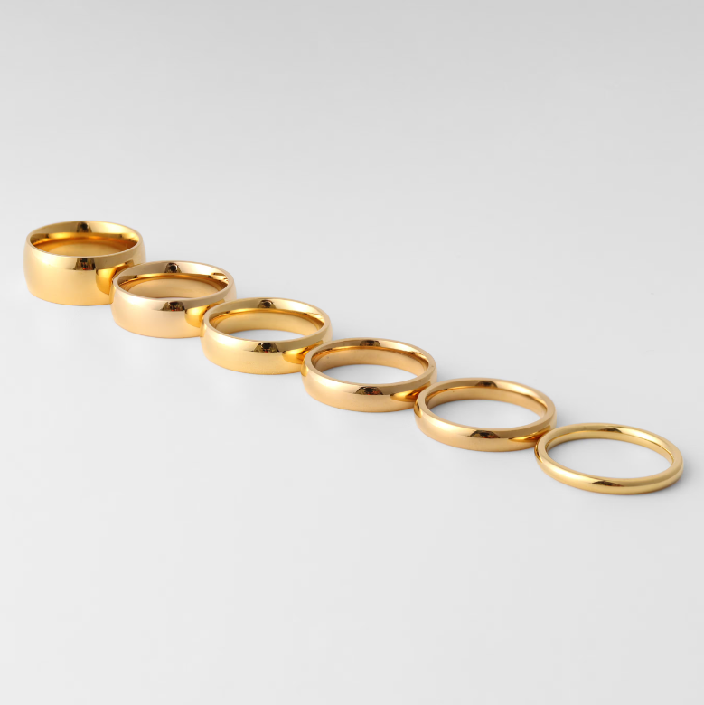 24K Gold PVD Stainless Steel Simple Ring-JinBaoJewerly