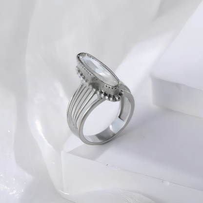 Vintage colored enamel stainless steel women's ring | BL2052-JinBaoJewerly