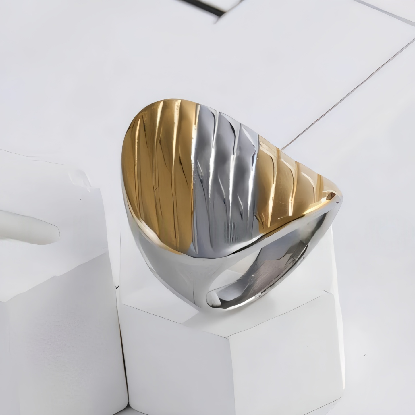 Stainless Steel Striped Ring Minimalist Stylish Design Women Ring | G002899-JinBaoJewerly