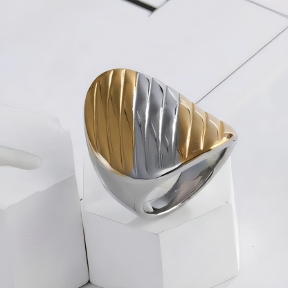 Stainless Steel Striped Ring Minimalist Stylish Design Women Ring | G002899-JinBaoJewerly