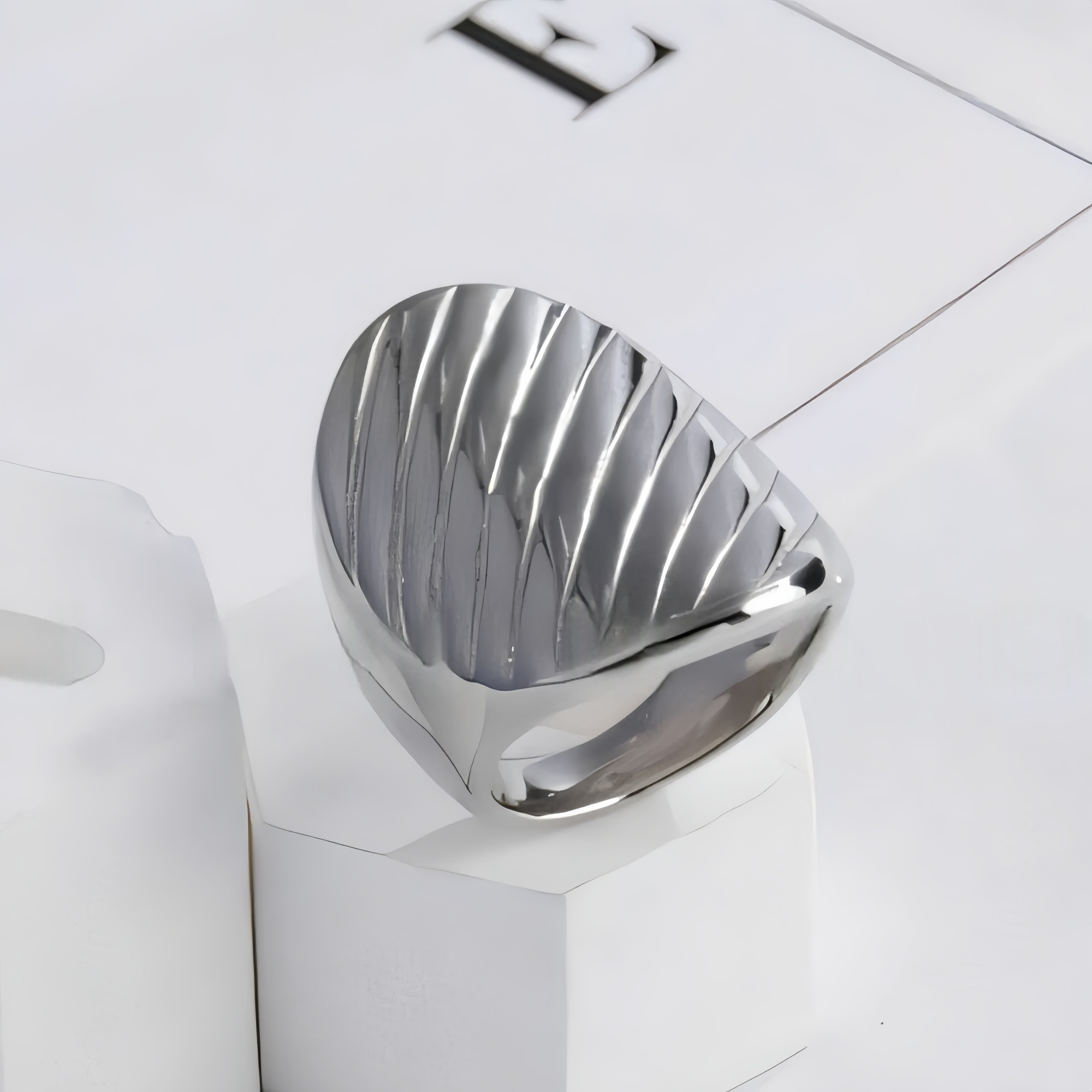 Stainless Steel Striped Ring Minimalist Stylish Design Women Ring | G002899-JinBaoJewerly