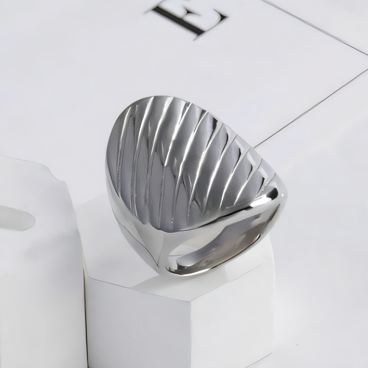 Stainless Steel Striped Ring Minimalist Stylish Design Women Ring | G002899-JinBaoJewerly