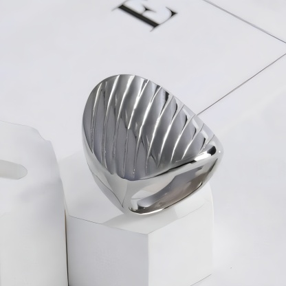 Stainless Steel Striped Ring Minimalist Stylish Design Women Ring | G002899-JinBaoJewerly