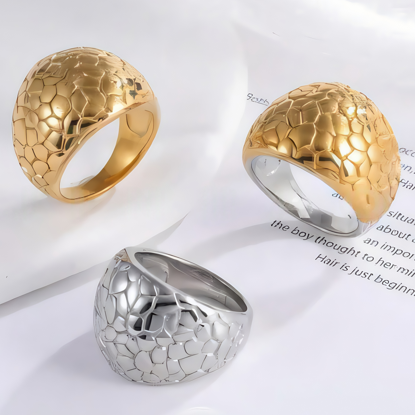 Exquisite Honeycomb Pattern Stainless Steel Ring Modern Simple Style Women Ring | ML054-JinBaoJewerly