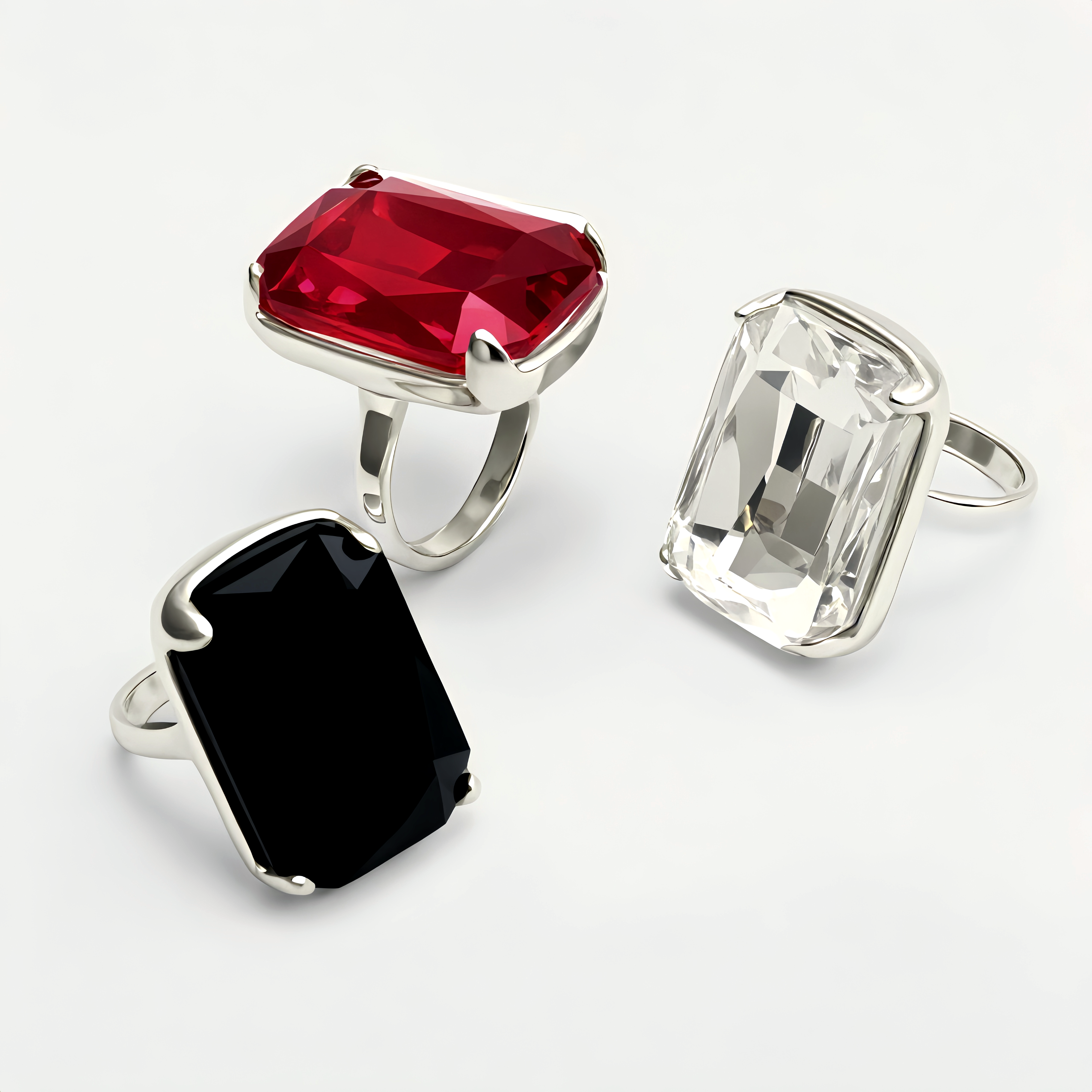 Minimalist Stainless Steel Colorful Gem Rings - Versatile Fashion Bands | K002810G-JinBaoJewerly