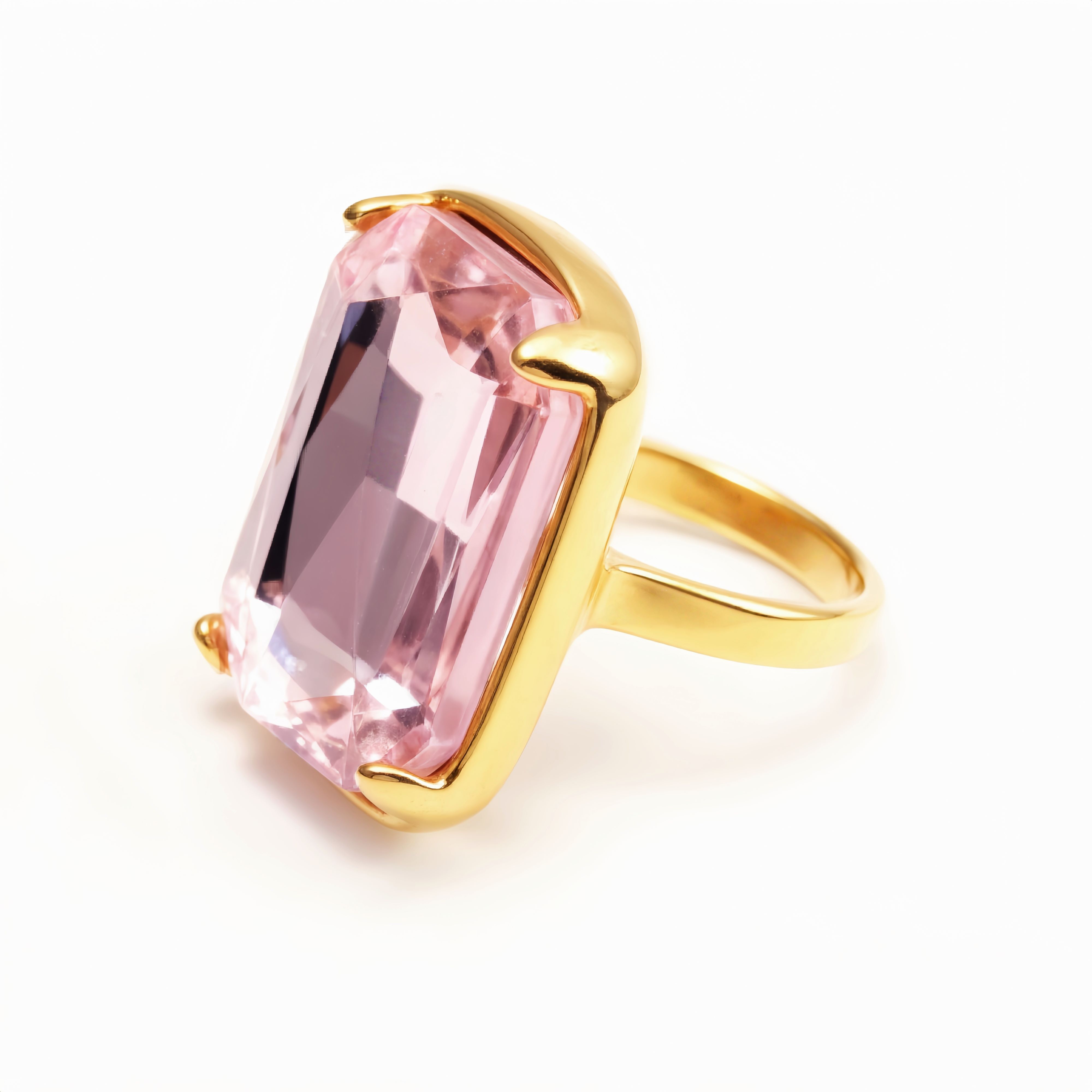 Luxurious Gold - Plated Colorful Gem Rings - Multiple Colors Available Trendy Bands | K002810J-JinBaoJewerly