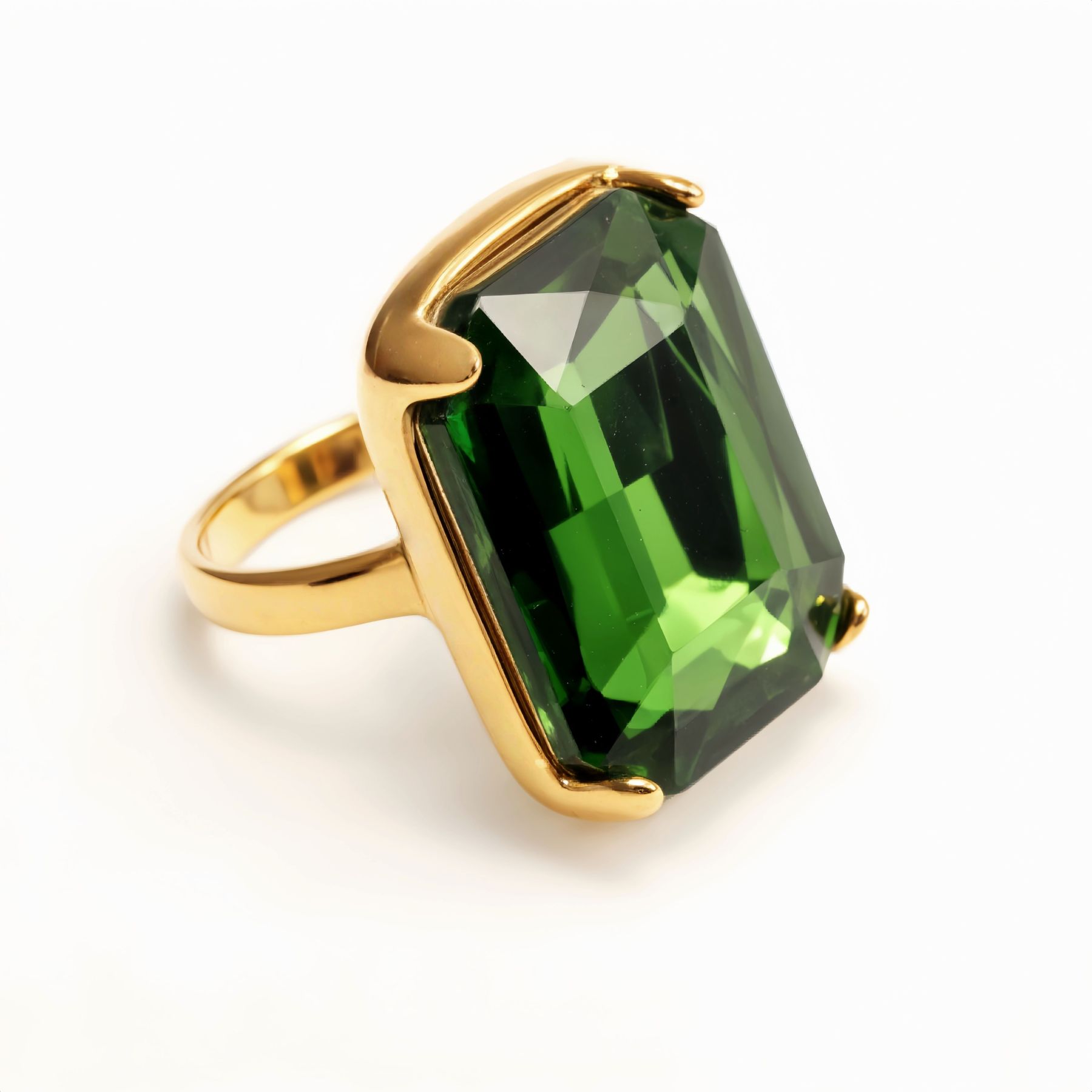 Luxurious Gold - Plated Colorful Gem Rings - Multiple Colors Available Trendy Bands | k002810J-JinBaoJewerly