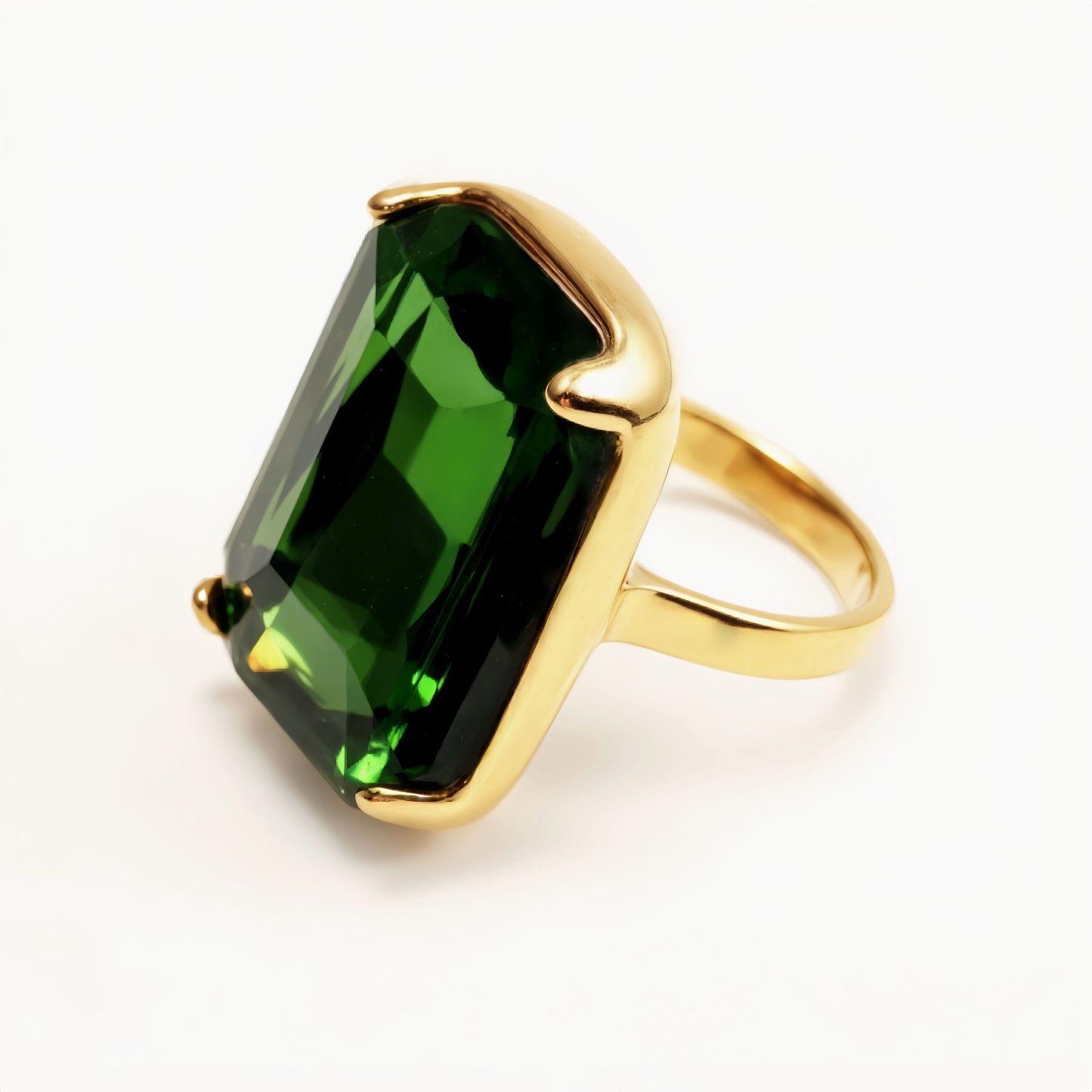 Luxurious Gold - Plated Colorful Gem Rings - Multiple Colors Available Trendy Bands | k002810J-JinBaoJewerly