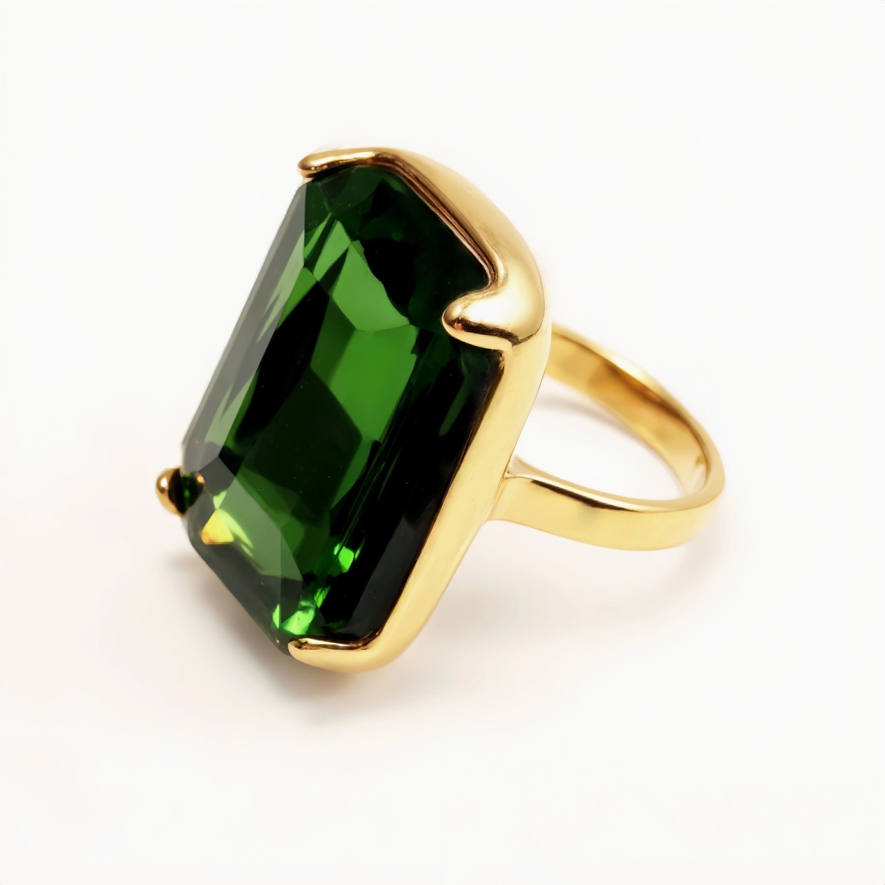 Luxurious Gold - Plated Colorful Gem Rings - Multiple Colors Available Trendy Bands | k002810J-JinBaoJewerly