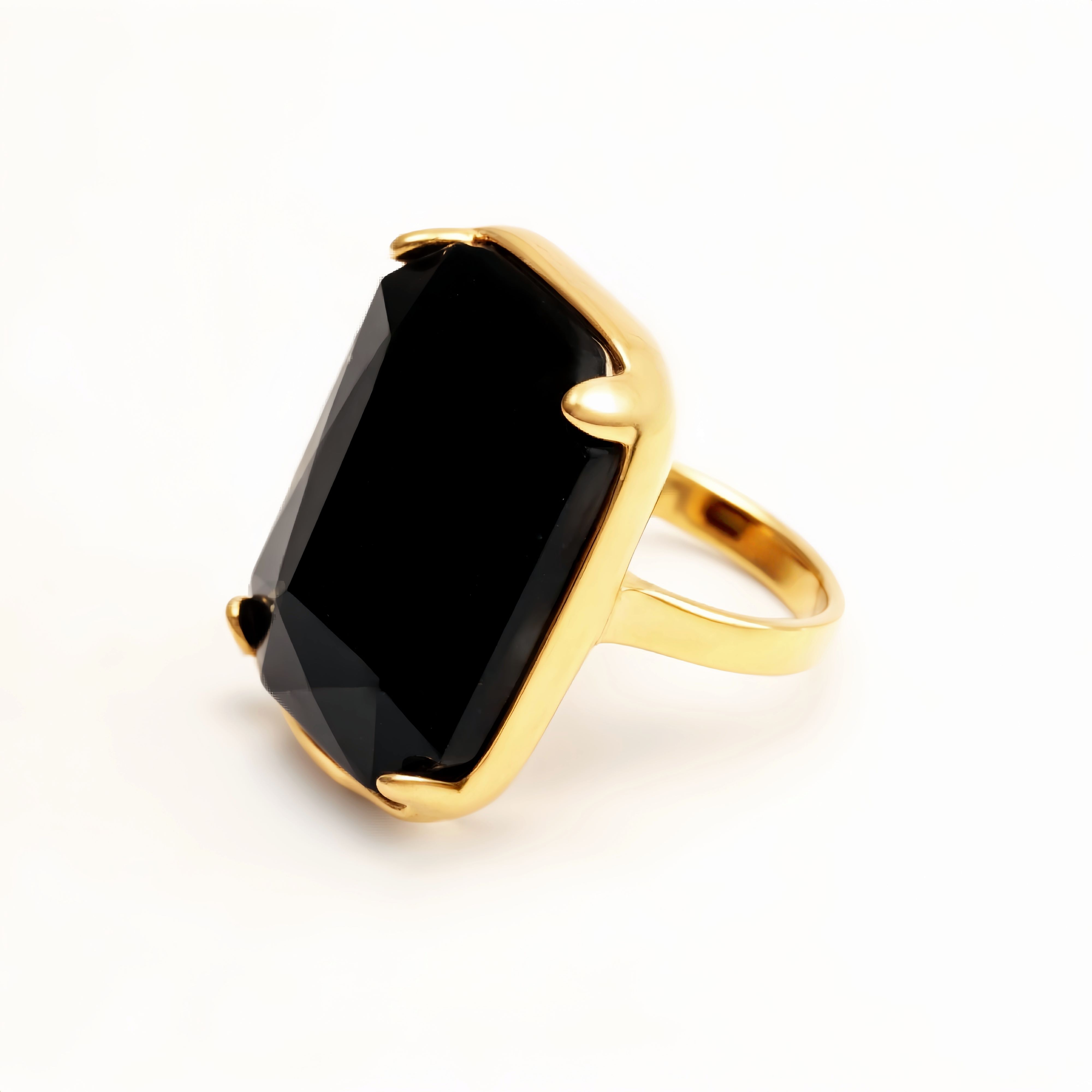 Luxurious Gold - Plated Colorful Gem Rings - Multiple Colors Available Trendy Bands | k002810J-JinBaoJewerly