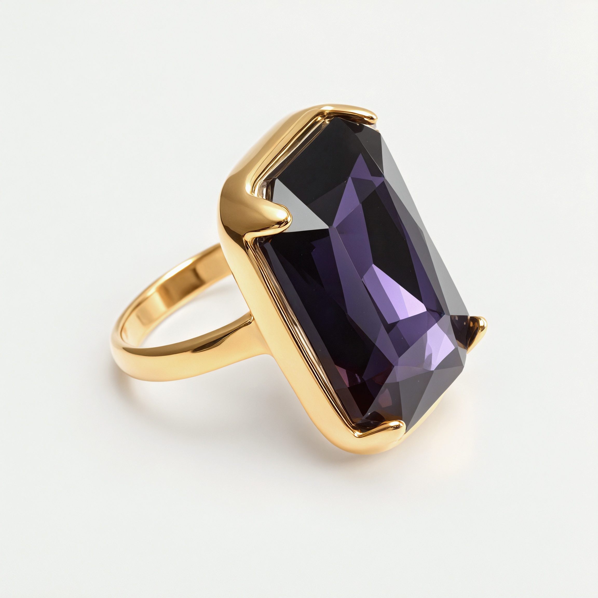 Luxurious Gold - Plated Colorful Gem Rings - Multiple Colors Available Trendy Bands | K002810J-JinBaoJewerly