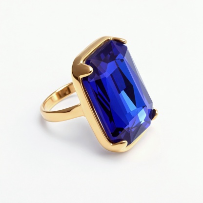 Luxurious Gold - Plated Colorful Gem Rings - Multiple Colors Available Trendy Bands | k002810J-JinBaoJewerly