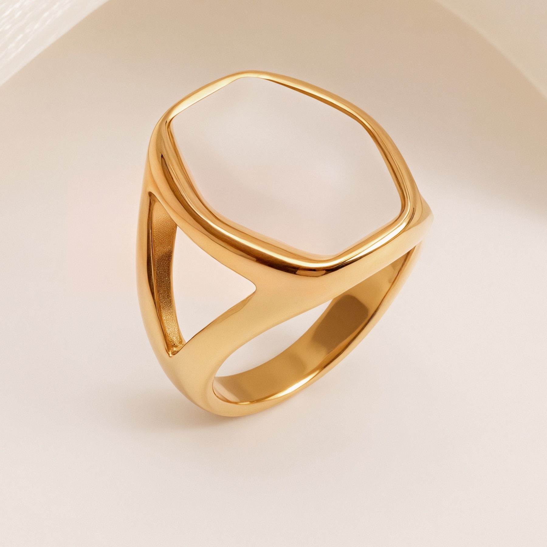 Metallic Texture Mother - of - Pearl Ring Set - Trendy and Versatile Unisex Accessory