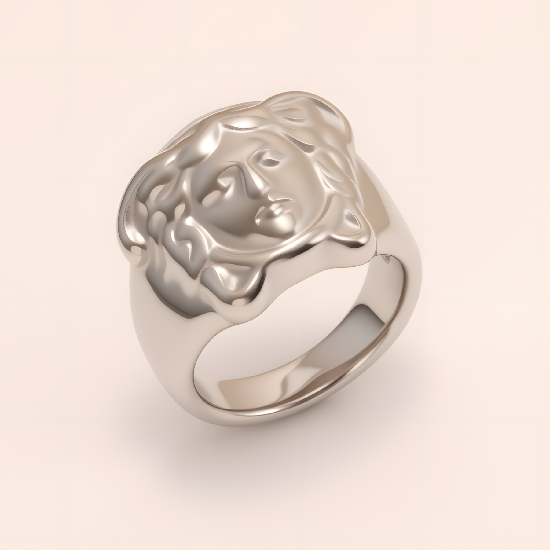 Majestic Lion - head Stainless Steel Ring - Trendy Accessory for Men | KHADZ-31GB-JinBaoJewerly