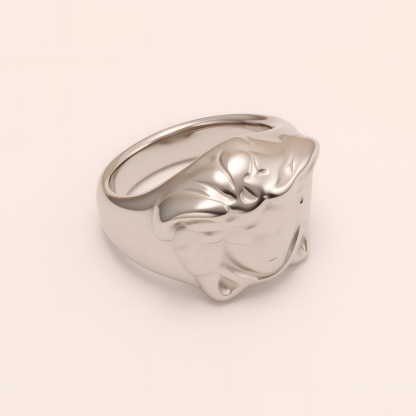 Majestic Lion - head Stainless Steel Ring - Trendy Accessory for Men | KHADZ-31GB-JinBaoJewerly