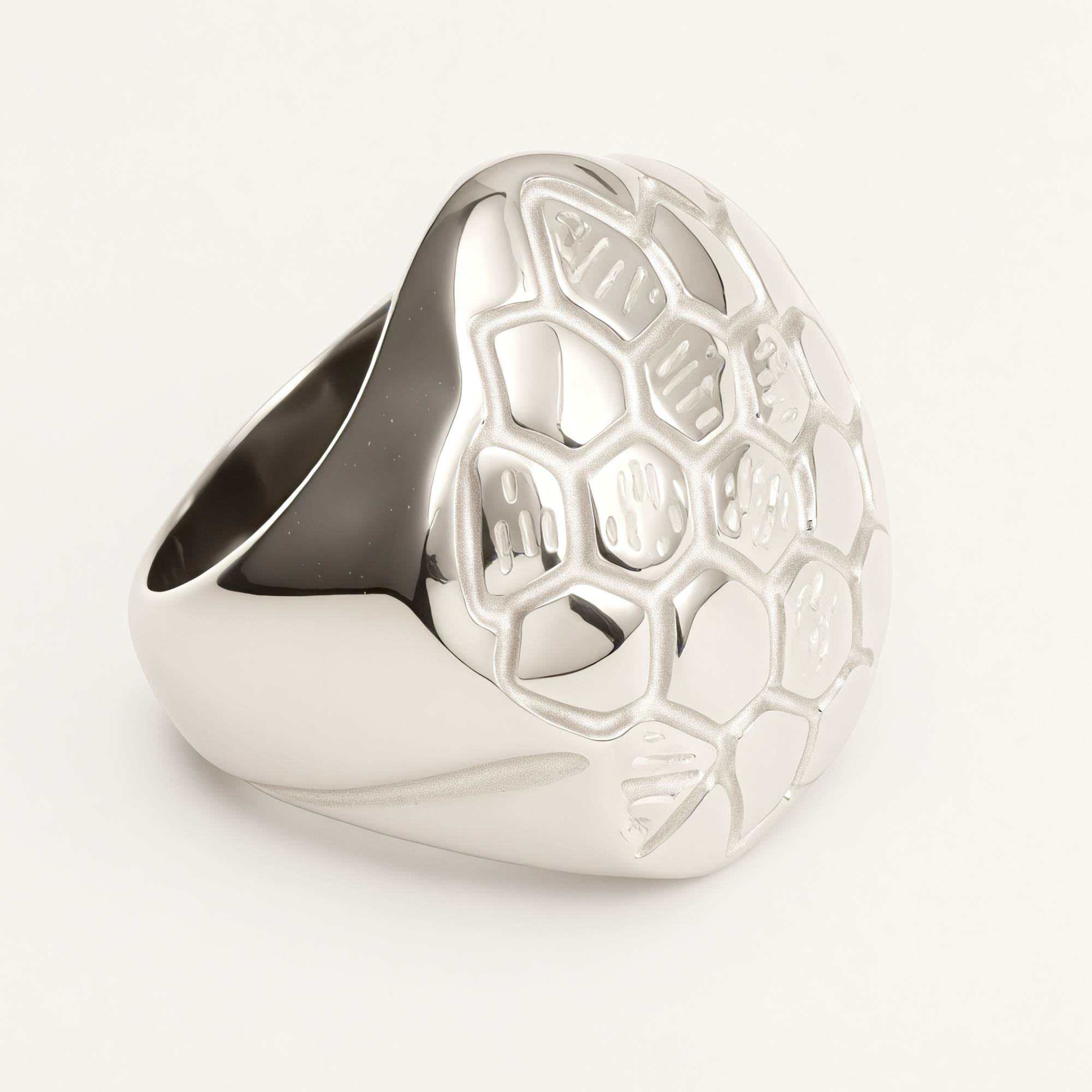 Gold/Silver Honeycomb - Textured Ring - Stylish and Personalized Jewelry | ML01236-JinBaoJewerly