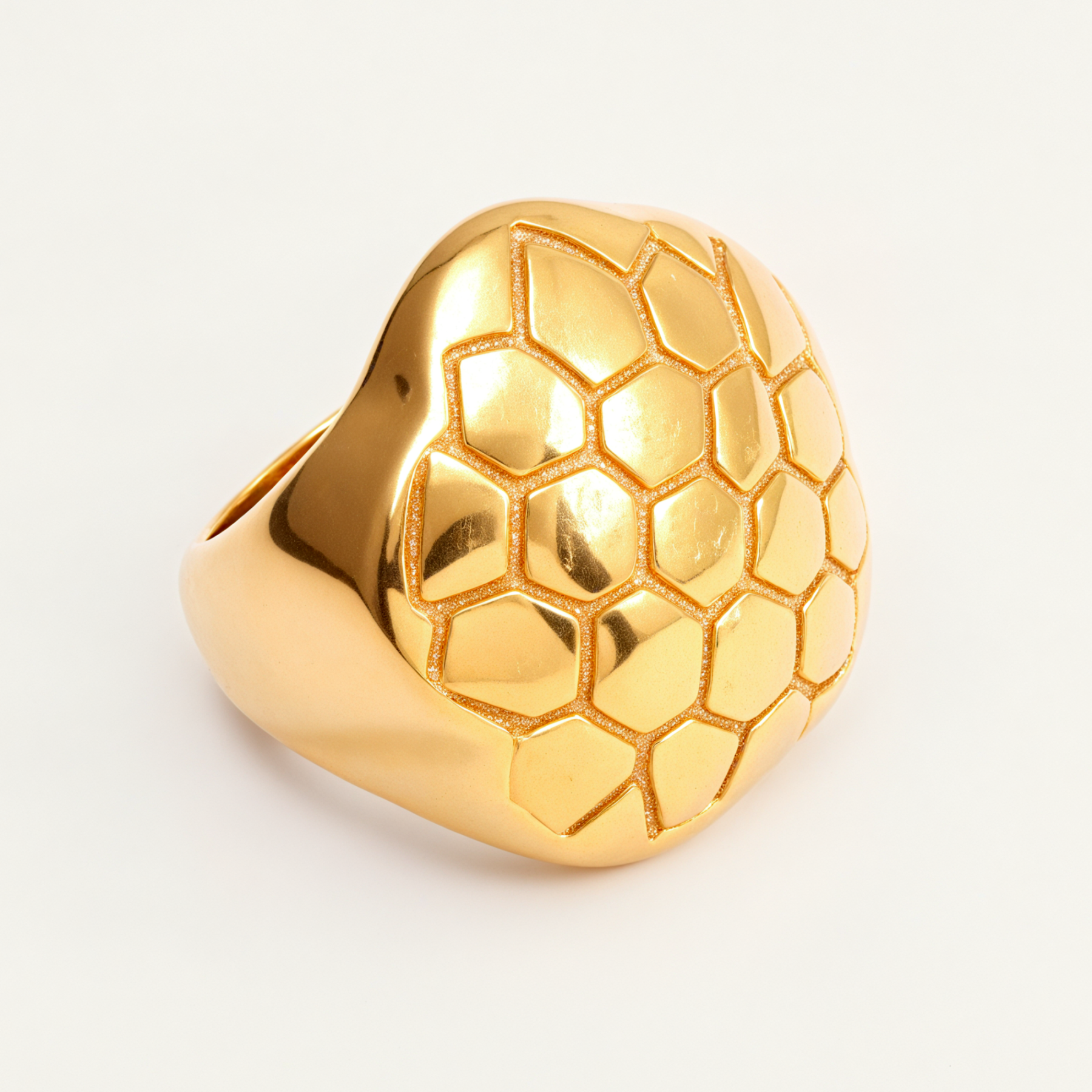 Gold/Silver Honeycomb - Textured Ring - Stylish and Personalized Jewelry | ML01236-JinBaoJewerly