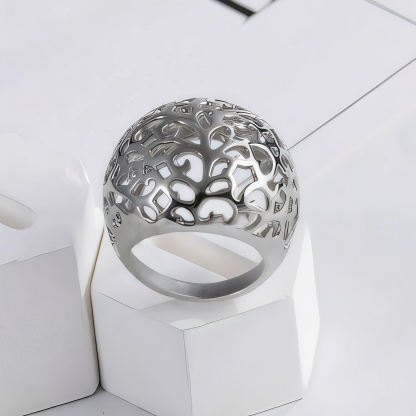 Exquisite Hollow Design Stainless Steel Ring Modern Elegant Style Women Ring | ML038-JinBaoJewerly