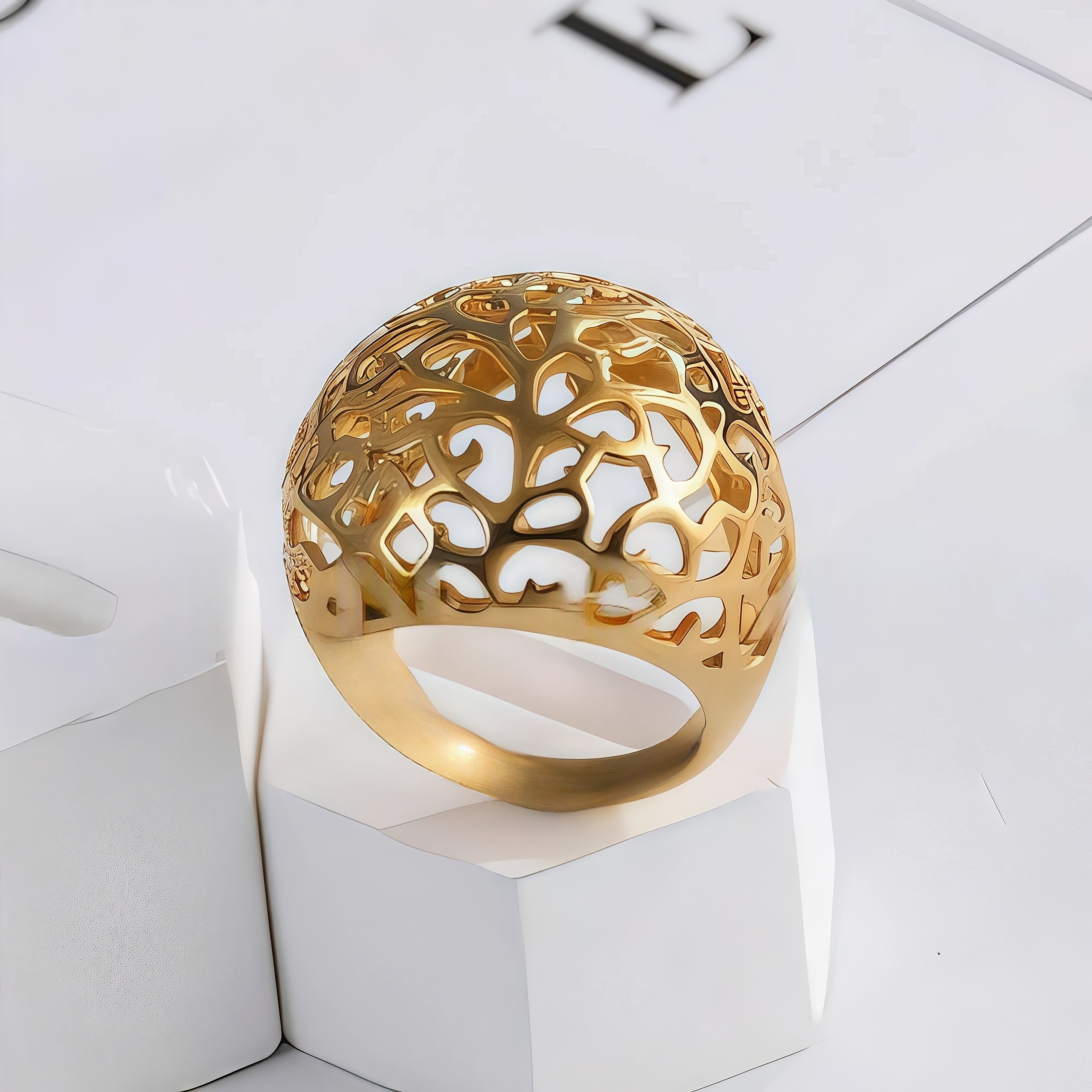 Exquisite Hollow Design Stainless Steel Ring Modern Elegant Style Women Ring | ML038-JinBaoJewerly