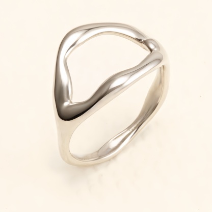 Minimalist Streamline Stainless Steel Ring, Unique Geometric Design for Men & Women | N001466-JinBaoJewerly