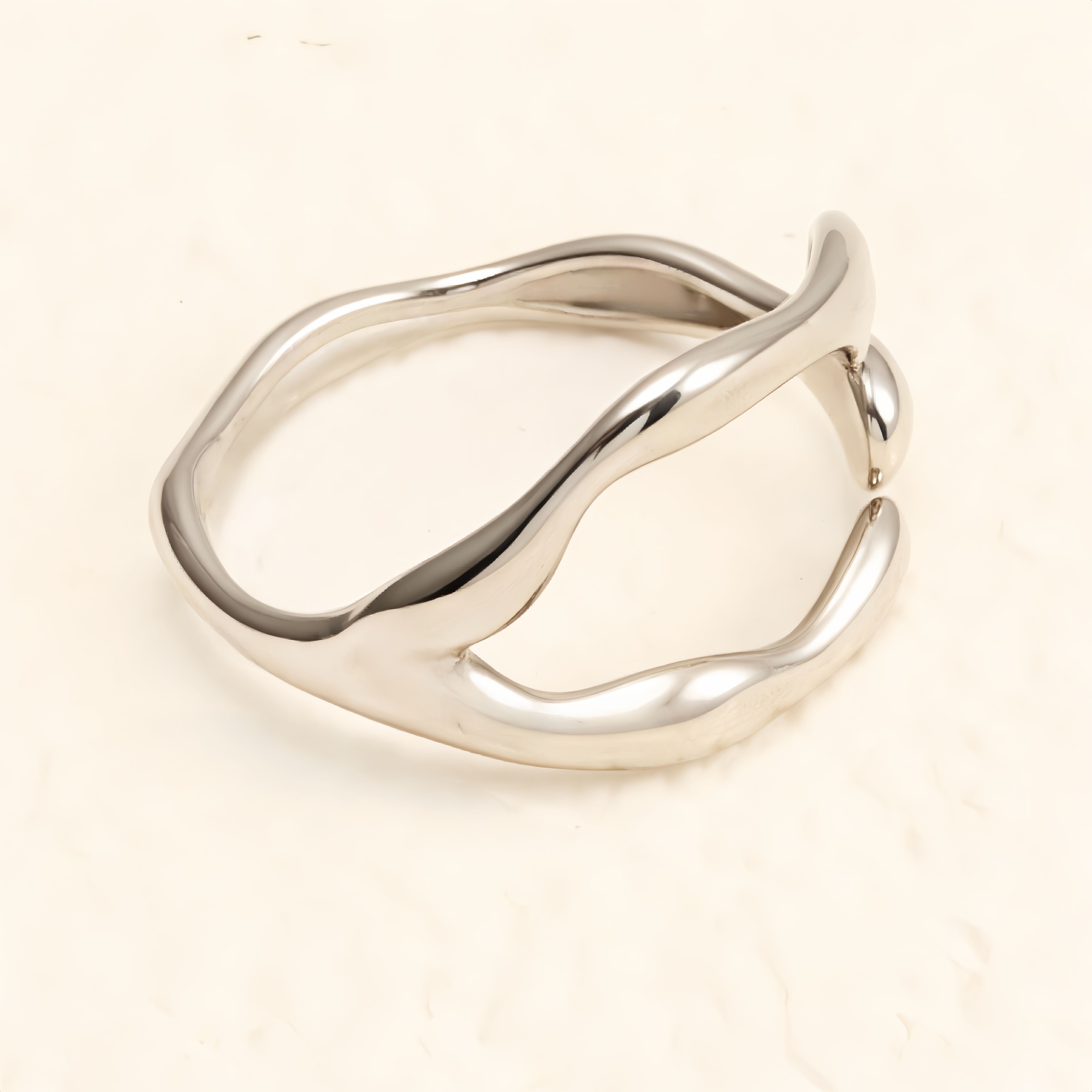 Minimalist Streamline Stainless Steel Ring, Unique Geometric Design for Men & Women | N001466-JinBaoJewerly