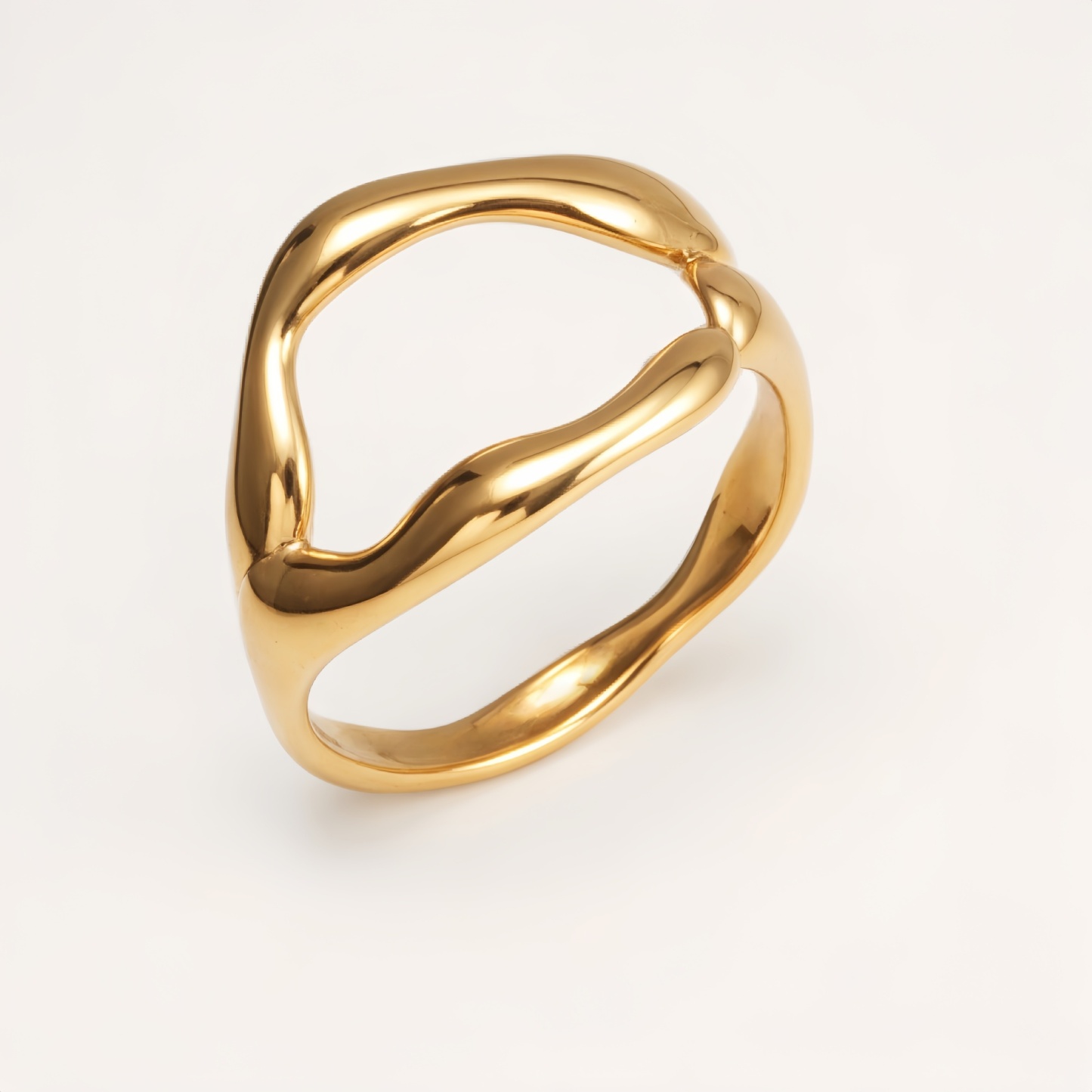 Minimalist Streamline Stainless Steel Ring, Unique Geometric Design for Men & Women | N001466-JinBaoJewerly