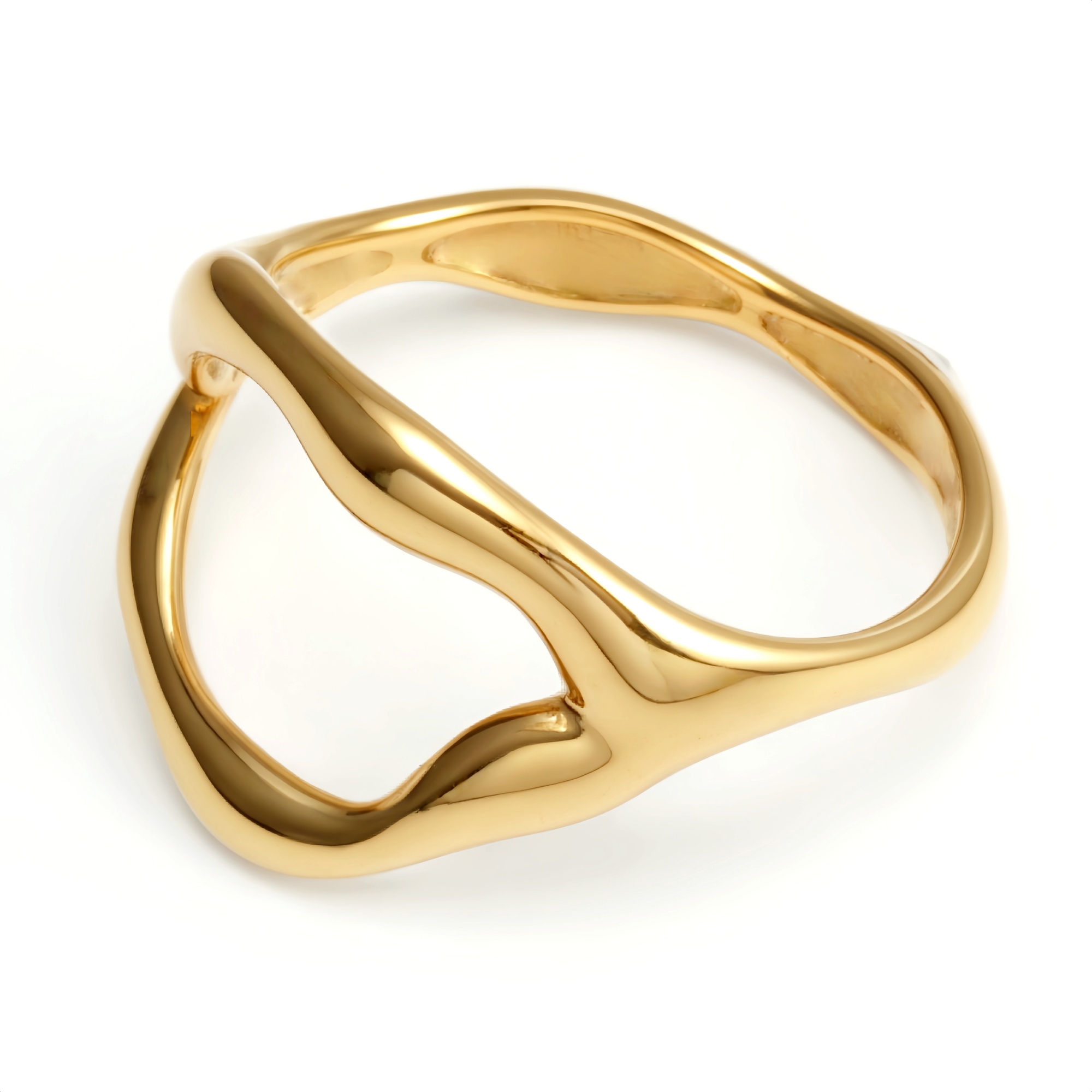 Minimalist Streamline Stainless Steel Ring, Unique Geometric Design for Men & Women | N001466-JinBaoJewerly