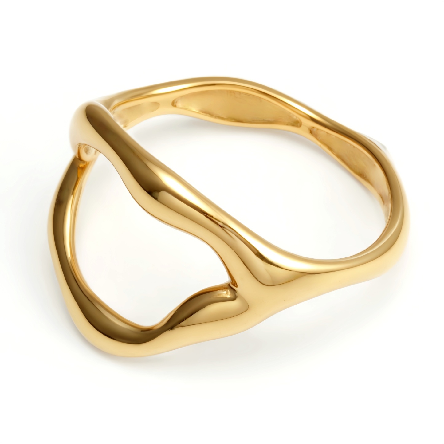 Minimalist Streamline Stainless Steel Ring, Unique Geometric Design for Men & Women | N001466-JinBaoJewerly