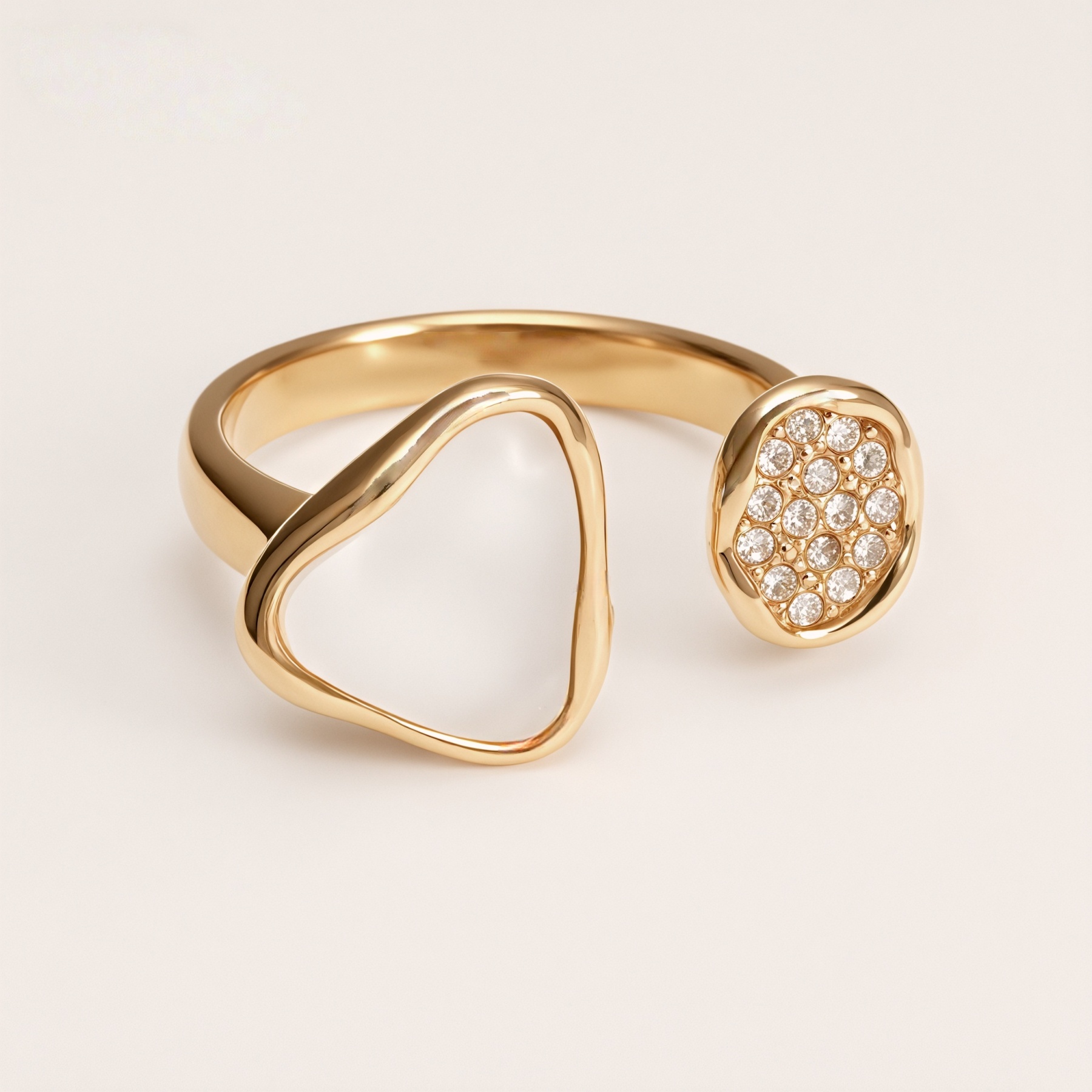 Vintage Gold Heart Pearl Shell Ring Set, Stainless Steel Stackable Rings, Minimalist Luxury Rings for Women 