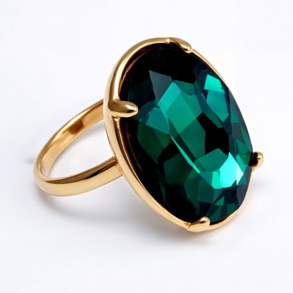 Gold - Inlaid Multicolored Oval Gemstone Ring - Stylish and Personalized Jewelry | N001646JLV-JinBaoJewerly