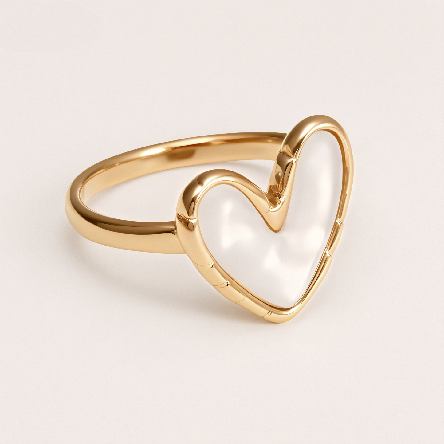 Vintage Gold Heart Pearl Shell Ring Set, Stainless Steel Stackable Rings, Minimalist Luxury Rings for Women 