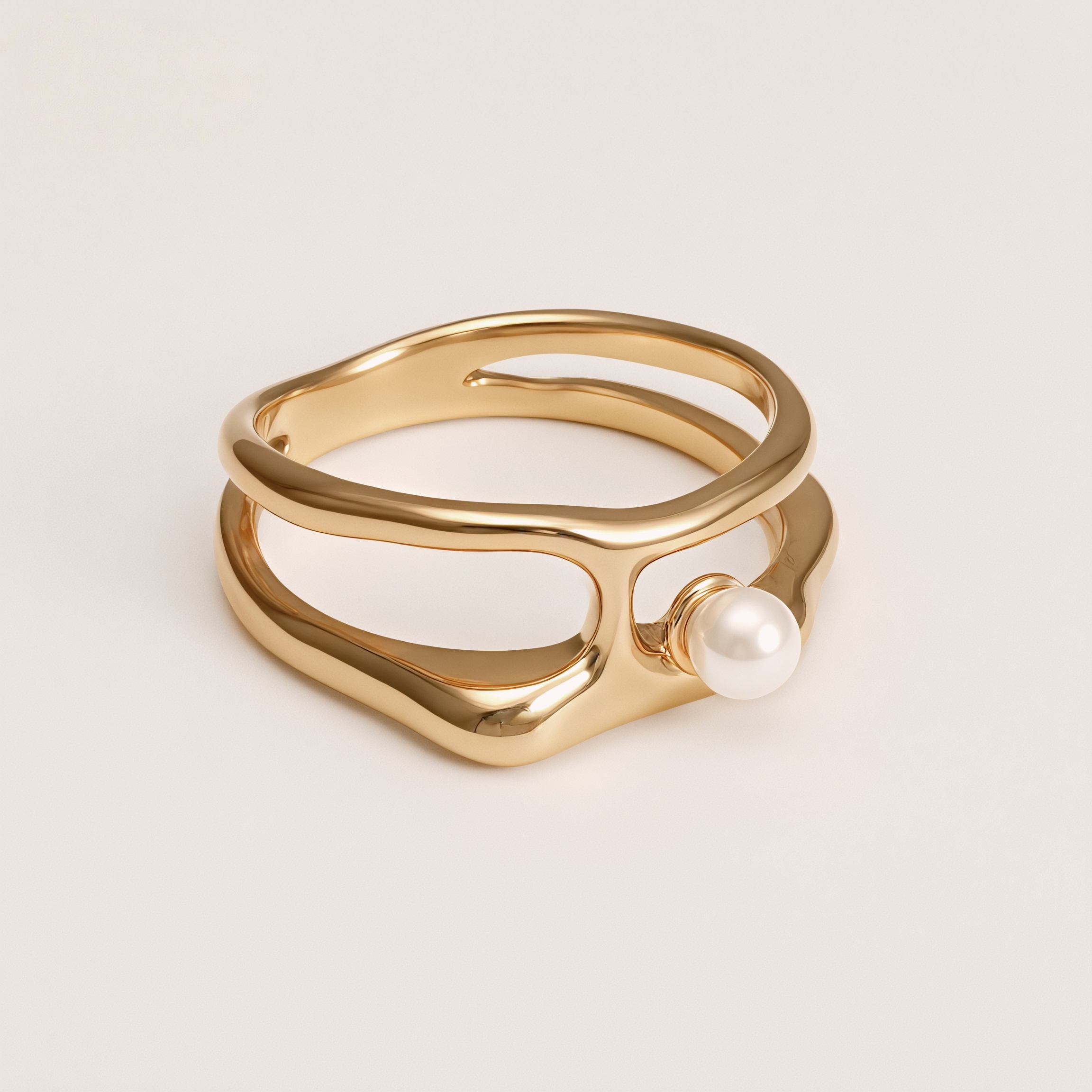 Vintage Gold Heart Pearl Shell Ring Set, Stainless Steel Stackable Rings, Minimalist Luxury Rings for Women 