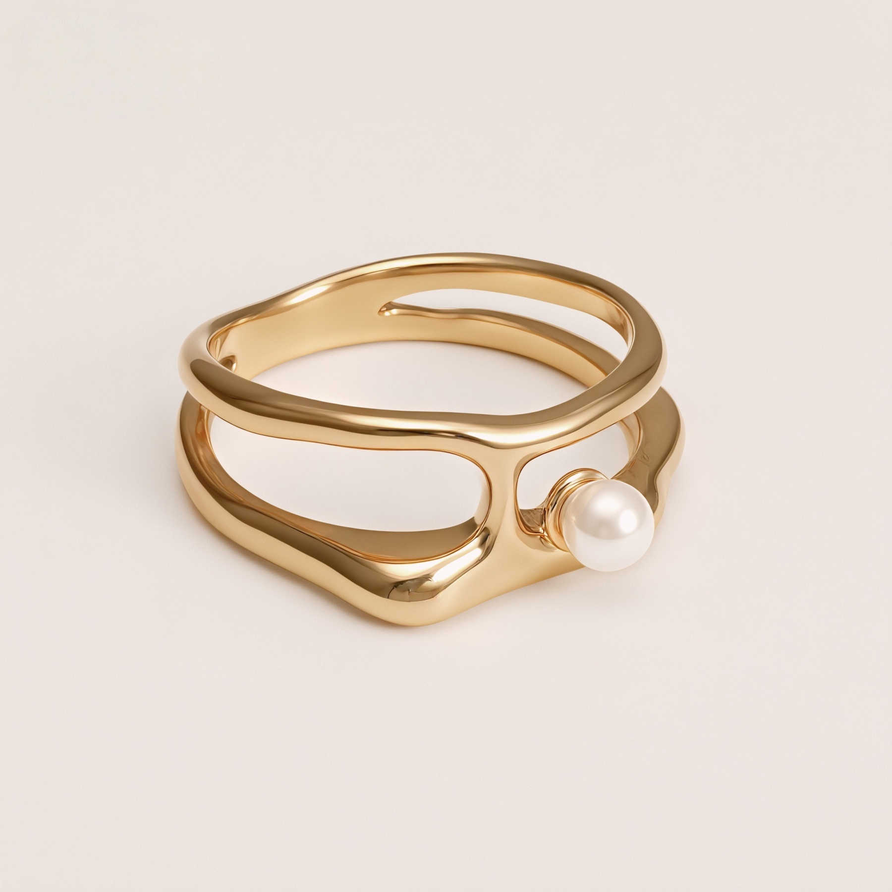 Vintage Gold Heart Pearl Shell Ring Set, Stainless Steel Stackable Rings, Minimalist Luxury Rings for Women 