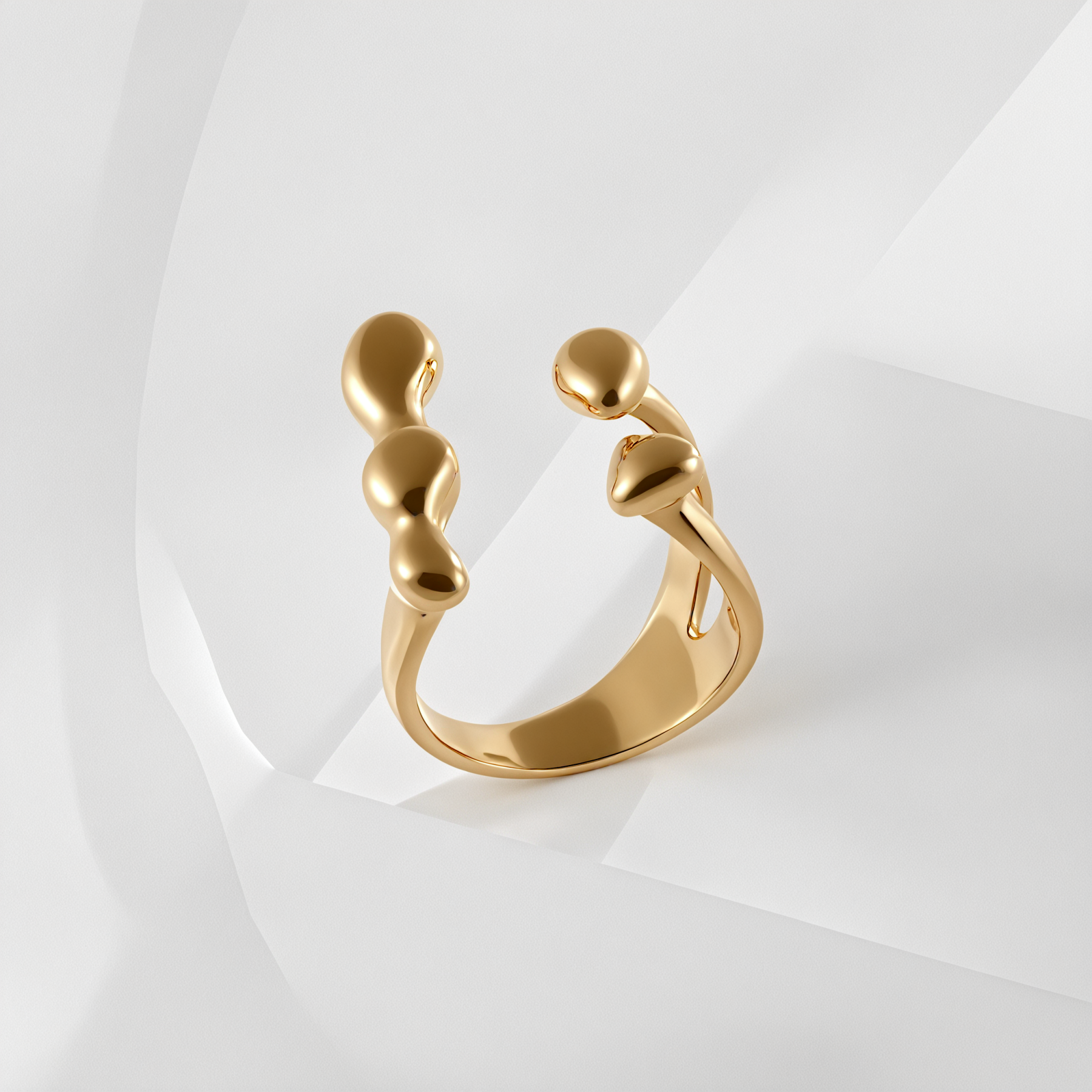 Unique Minimalist Stainless Steel Open Crossover Ring Classic Fashion for Women | N0021-JinBaoJewerly