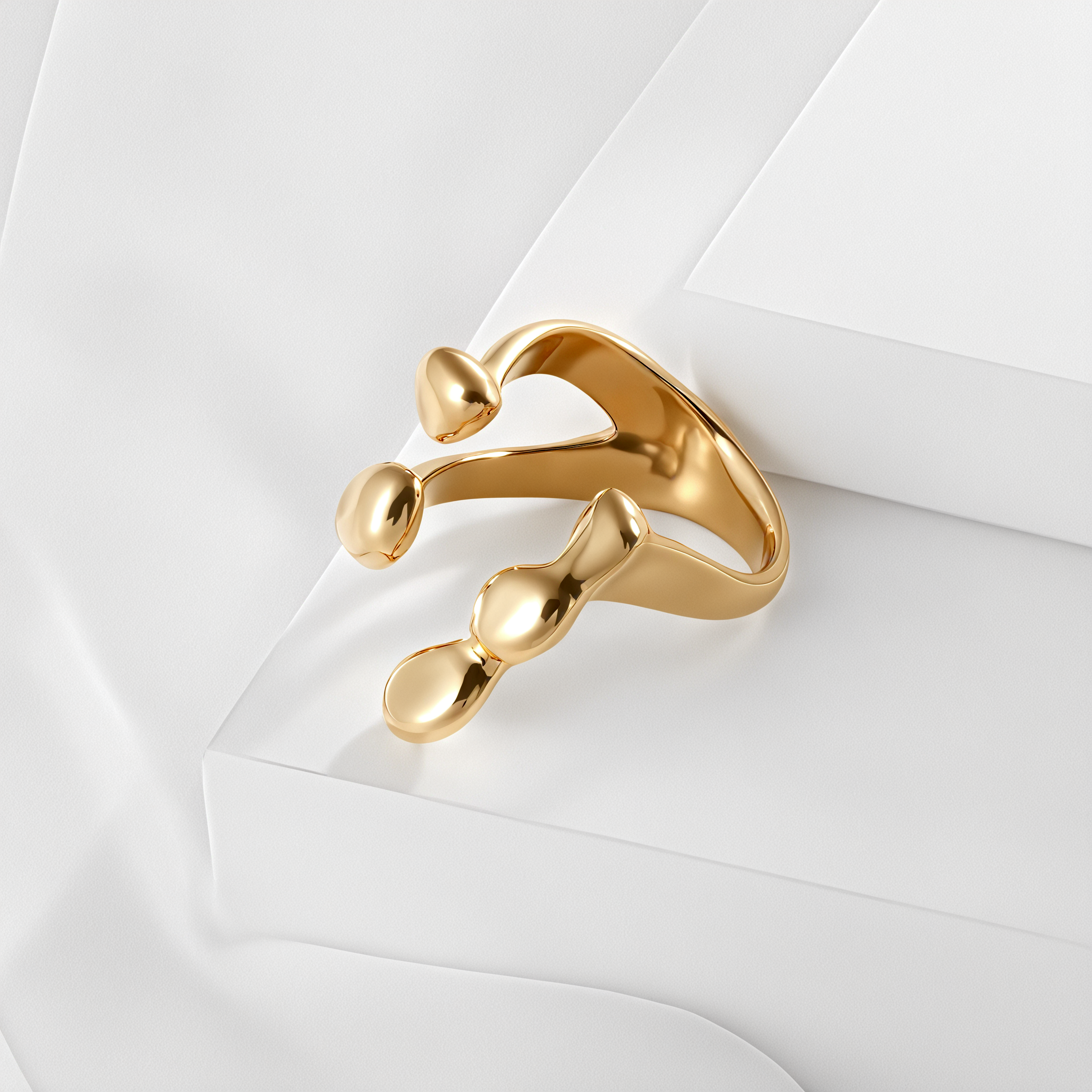 Unique Minimalist Stainless Steel Open Crossover Ring Classic Fashion for Women | N0021-JinBaoJewerly