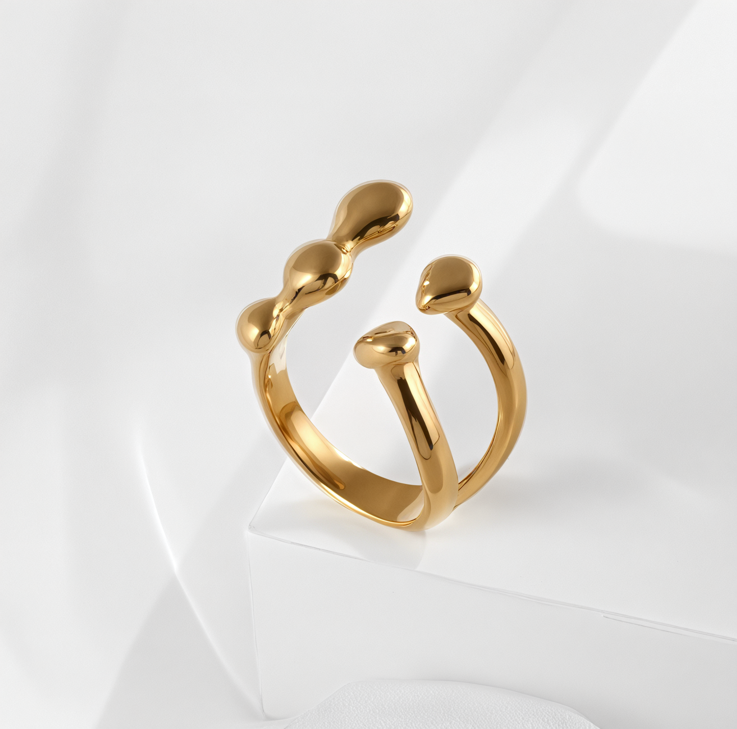 Unique Minimalist Stainless Steel Open Crossover Ring Classic Fashion for Women | N0021-JinBaoJewerly